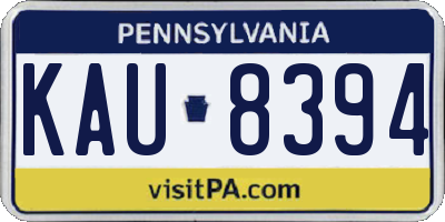 PA license plate KAU8394