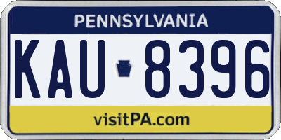 PA license plate KAU8396