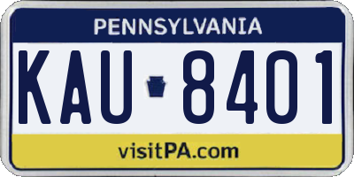 PA license plate KAU8401