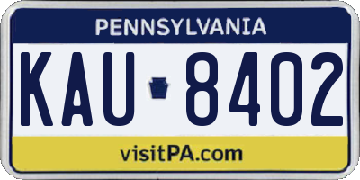 PA license plate KAU8402