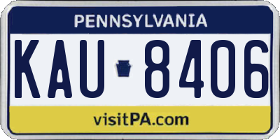 PA license plate KAU8406