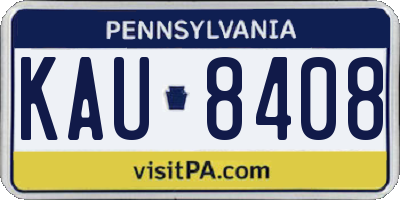 PA license plate KAU8408