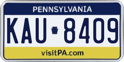 PA license plate KAU8409