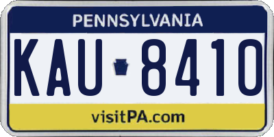 PA license plate KAU8410