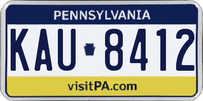 PA license plate KAU8412