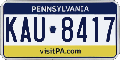 PA license plate KAU8417