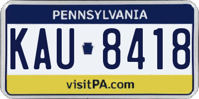 PA license plate KAU8418