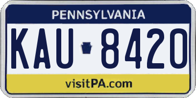 PA license plate KAU8420