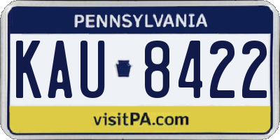 PA license plate KAU8422