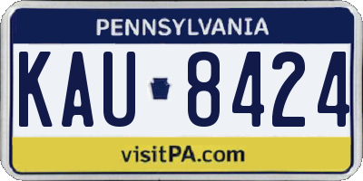 PA license plate KAU8424