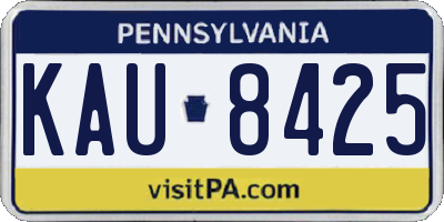 PA license plate KAU8425