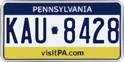 PA license plate KAU8428