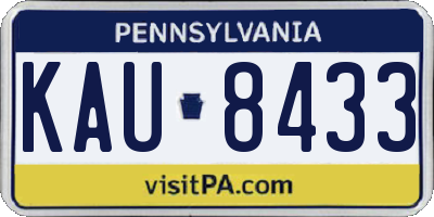 PA license plate KAU8433