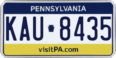 PA license plate KAU8435