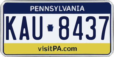 PA license plate KAU8437