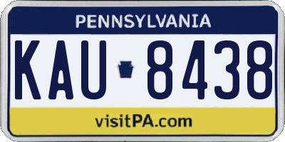 PA license plate KAU8438