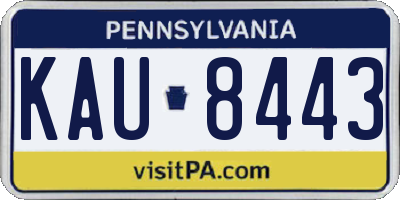 PA license plate KAU8443