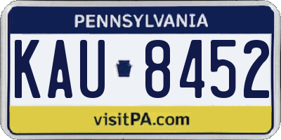 PA license plate KAU8452
