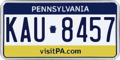 PA license plate KAU8457
