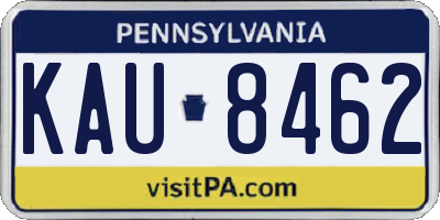 PA license plate KAU8462