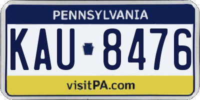 PA license plate KAU8476