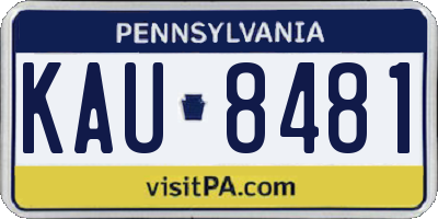 PA license plate KAU8481