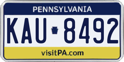 PA license plate KAU8492