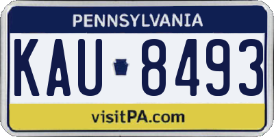 PA license plate KAU8493