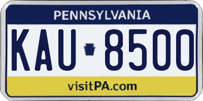 PA license plate KAU8500