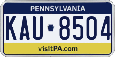PA license plate KAU8504