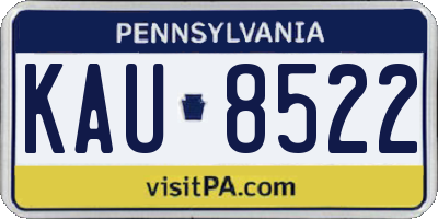 PA license plate KAU8522