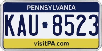 PA license plate KAU8523
