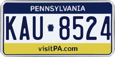 PA license plate KAU8524