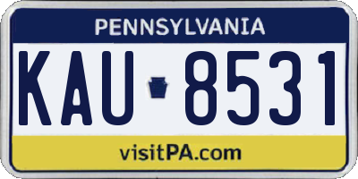 PA license plate KAU8531