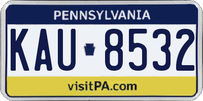 PA license plate KAU8532