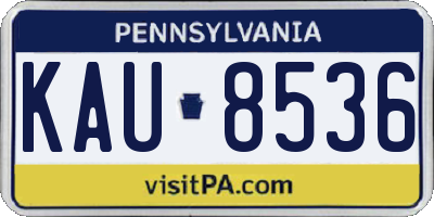 PA license plate KAU8536