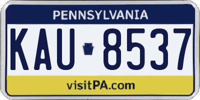 PA license plate KAU8537