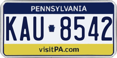 PA license plate KAU8542