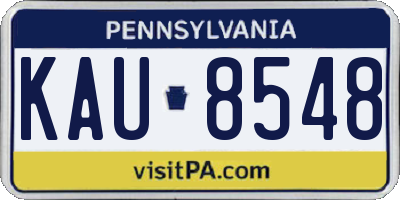 PA license plate KAU8548