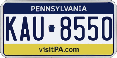 PA license plate KAU8550