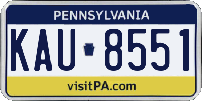 PA license plate KAU8551