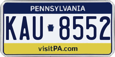 PA license plate KAU8552