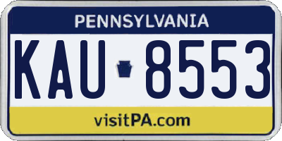 PA license plate KAU8553