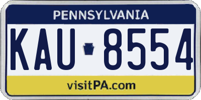 PA license plate KAU8554