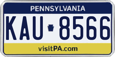 PA license plate KAU8566
