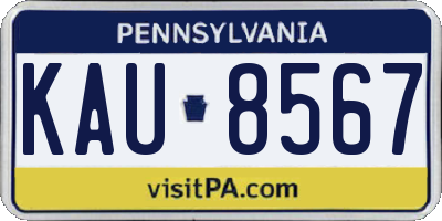 PA license plate KAU8567