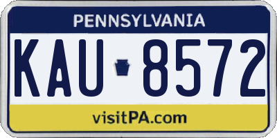 PA license plate KAU8572
