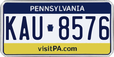 PA license plate KAU8576