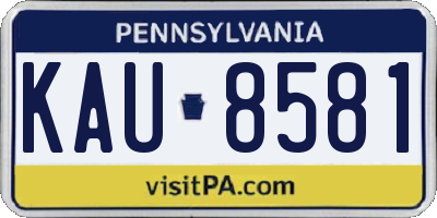 PA license plate KAU8581