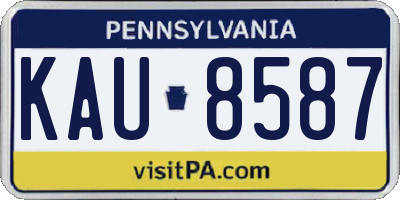 PA license plate KAU8587